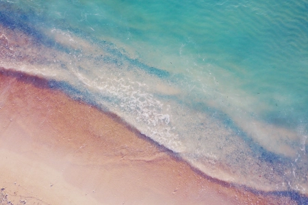海滩 鸟瞰 俯视 海水 大海 蓝色 电脑壁纸 4K壁纸 4000x3000