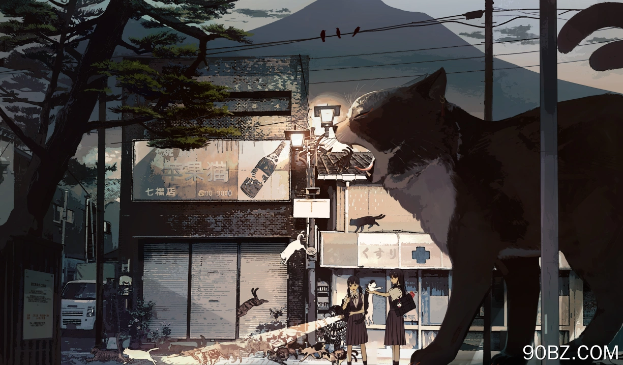 原创 人物 库卡 动漫 女孩 猫 校服 4K壁纸
