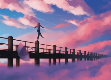 动漫 动漫女孩 天空 雨伞  4K壁纸  3840x2160