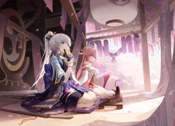 源氏冲击力 动漫少女  电脑壁纸 4K壁纸  6500x4262