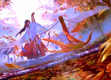 动漫 女孩 AI艺术 艺术作品 服装 秋季 4K壁纸  4085x2298