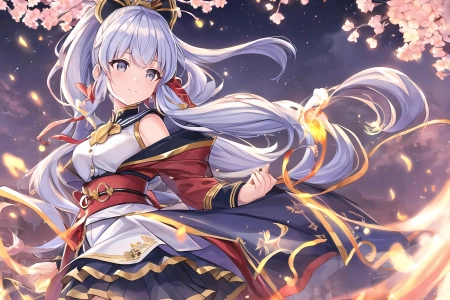 蓝头发 蓝眼睛 动漫 女孩 原神 龟里亚卡 鲜花 花瓣 4K壁纸 5120x3584