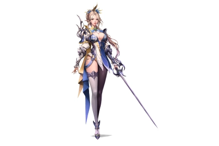 奇幻 动漫 动漫女孩 白色背景 简单背景 武器 4K壁纸 5000x2580