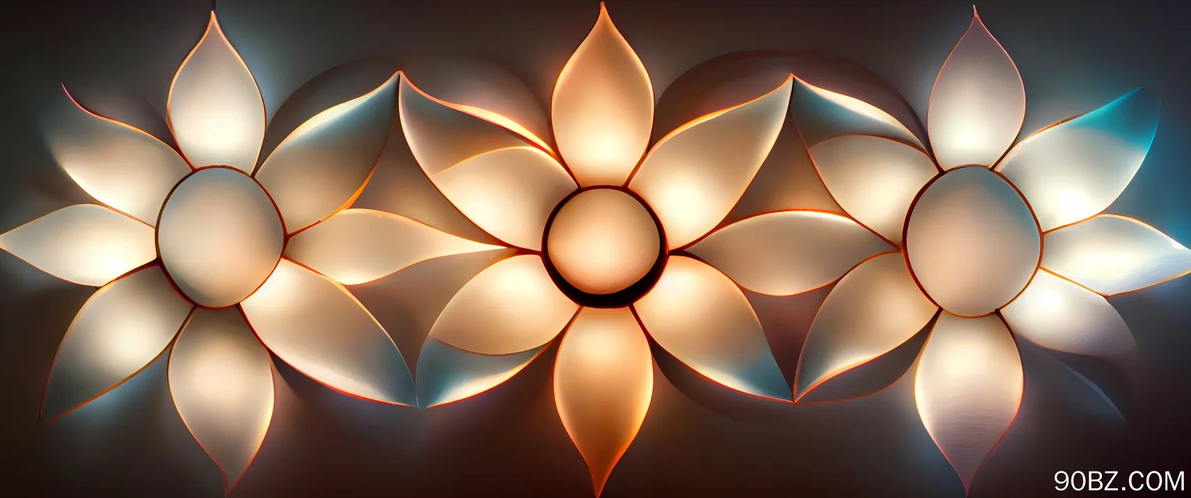 艺术 抽象 花朵 渐变 金色 简约  电脑壁纸 4K壁纸