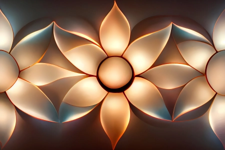 艺术 抽象 花朵 渐变 金色 简约  电脑壁纸 4K壁纸 6880x2880