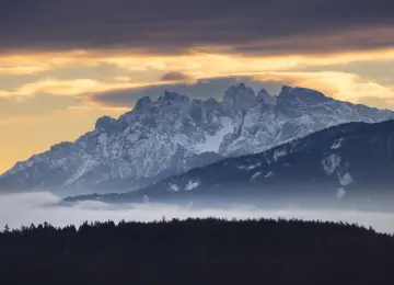 摄影 风景 日落 山 雪 云 自然 森林 天空 电脑壁纸 4K壁纸  3840x2160