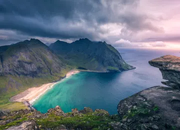 自然 风景 云 山 丘 海 风暴 鸟瞰 海浪 4K壁纸  5472x3648