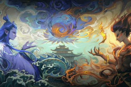 哪吒 敖丙 绘画 魔童闹海 4K壁纸 3840x2160