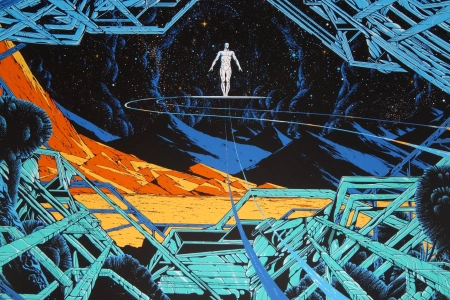 科幻 银色 冲浪者 科幻 概念 宇宙 飞船 电脑壁纸 4K壁纸 4896x3672