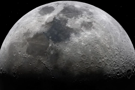 月亮 空间 星星 单色 摄影 空间艺术 数码艺术 4K壁纸 3840x2160