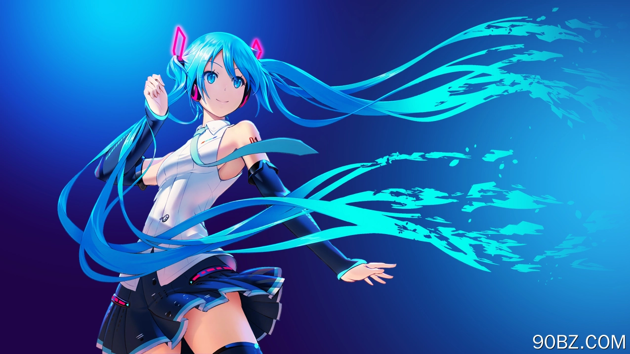 动漫 女孩 简单背景 AI艺术 初音 初音未来 漫画  电脑壁纸 4K壁纸