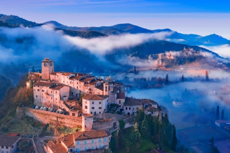 风景 薄雾 建筑 山脉 4K壁纸,4K壁纸 3840x2160