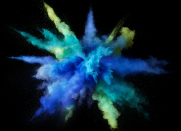 多彩 黑色 蓝色 绿色 黑色背景 4K壁纸  5120x2880