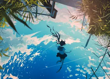 原创角色 放逐 动漫 云 夏天  电脑壁纸 4K壁纸  3840x2160