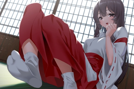 女巫 动漫 女孩 袜子 和服 白袜子 短袜 4K壁纸 4000x3000
