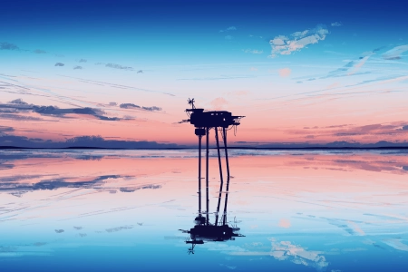 优雅 AI艺术 插图 风景 宽屏 海 水 云 塔 早晨 超宽 夕阳 辉光 日落 天空 4K壁纸 5640x2400